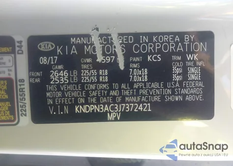 2018 Kia Sportage Ex from USA, damaged, VIN KNDPN3AC3J7372421